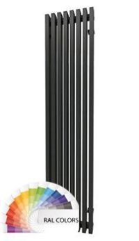 Радиатор стальной вертик. TONI ARTI Noche 10 секций, ниж. правое подключ. 491/1750, 2.4 кВт, черный